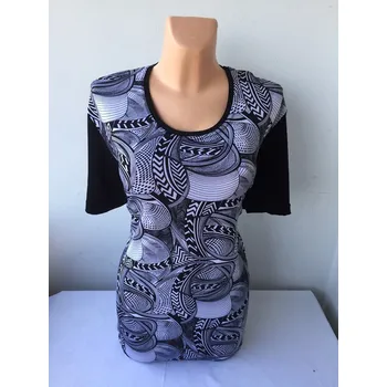 Dámská tunika Halenka BATUL, Barva Černobílá, Velikost XXXL 54, Materiál 98% Polyester 2% Lycra