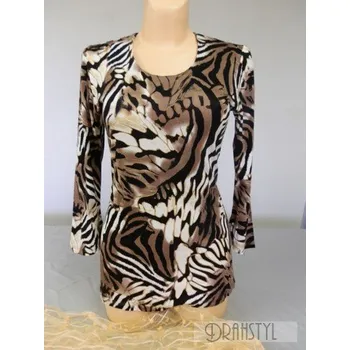 Dámská halenka Halenka RENČA hnědá, Barva Hnědá, Velikost XXXL 54, Materiál 96% Viskoza 4% Lycra