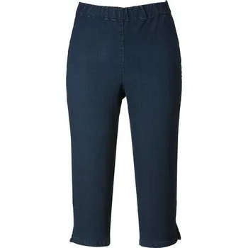 Dámské šaty Jeansové kalhoty 3/4 BAAŘA, Barva Černá, Velikost XL 44, Materiál 85%bavlna 10% polyester 5% lykra