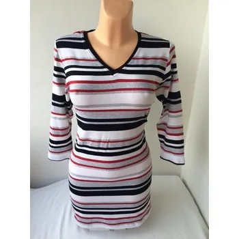 Tunika v pruhu, Barva Oranžová, Velikost XXL50, Materiál 96% Viskoza 4% Lycra