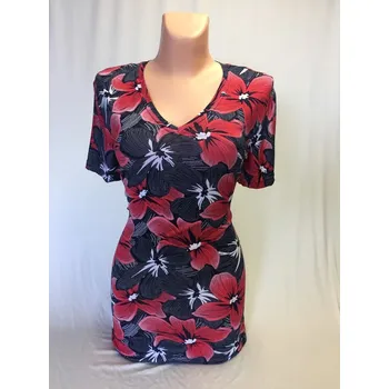 Červená halenka POLANA, Barva Červená, Velikost XXL50, Materiál 96% Viskoza 4% Lycra