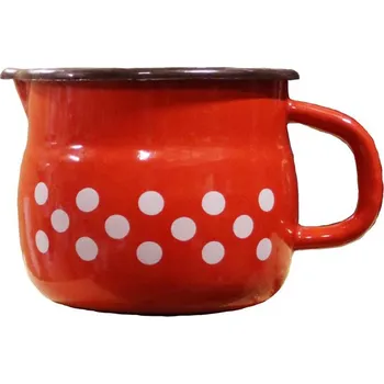 Hrnec Smaltovaný hrnek s výlevkou 1 L (tečky) (Smaltovaný hrnek s výlevkou 1 L (tečky))