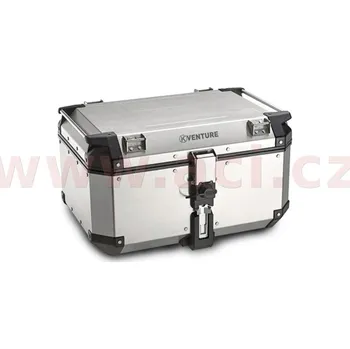 Zavazadlo na motocykl MONOKEY TopCase K-VENTURE - 48l, KAPPA (stříbrný, hliník, 32,3x45,4x48 cm)