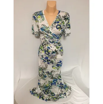 Dámské šaty Dámské šaty pro svatební matky FENIKLA, Barva Světle modrá, Velikost XXXL 54, Materiál 96% Viskoza 4% Lycra