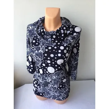 Dámská tunika Halenka s volným rolákem ROLANA, Barva Modrá, Velikost XL 44, Materiál 98% Polyester 2% Lycra