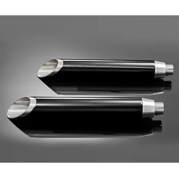 Výfuk pro motocykl Výfukové koncovky / tlumiče Highway Hawk SLASHCUT, E-mark pro motocykly HARLEY-DAVIDSON FXDF Fat Bob, FXDWG Wide Glide, černá Černá