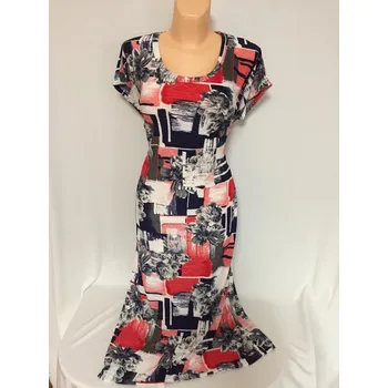 Dámské šaty Šaty pro svatební matky MONAKA, Barva Červená, Velikost XXL 48, Materiál 98% Polyester 2% Lycra