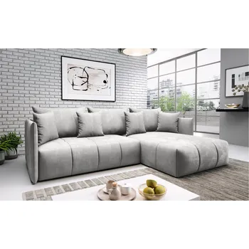 Sedací souprava Rozkládací rohová sedačka ASPENDO světle šedá