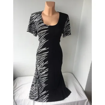 Dámské šaty Šaty JITKA černobílé, Barva Černá, Velikost XXL52, Materiál 96% Viskoza 4% Lycra