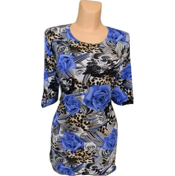 Dámská tunika Halenka JANA, Barva Modrá, Velikost XL46, Materiál 96% Viskoza 4% Lycra