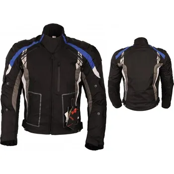 Moto bunda L&J Moto bunda Fighter textilní pánská s modrým pruhem S