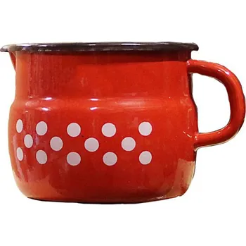 Smaltovaný hrnek s výlevkou 1,5 L (tečky) (Smaltovaný hrnek s výlevkou 1,5 L (tečky))