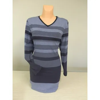 Dámské tričko Tunika pruhovaná ŽANA, Barva Béžová, Velikost XXL52, Materiál 96% Viskoza 4% Lycra