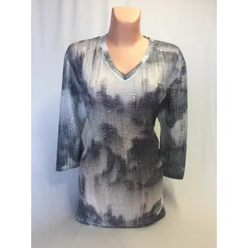 Dámské šaty Dámský pulovr se stříbrem., Barva Šedá, Velikost XXXL 54, Materiál 70%Pes 27%Ny 3%Op