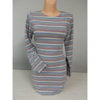 Dámská tunika Tričko pruhované XANNA, Barva Světle šedá, Velikost XXL 48, Materiál 98% Bavlna 2% Lycra