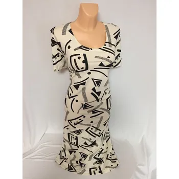 Dámské šaty dámské šaty, Barva Smetanová, Velikost XXL 48, Materiál 96% Viskoza 4% Lycra