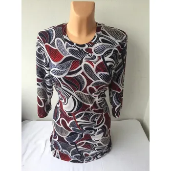 Dámská tunika Halenka s mírným odleskem TAHA, Barva Červená, Velikost XL46, Materiál 98% Polyester 2% Lycra