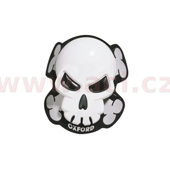 Motocyklový chránič kolene a holeně slidery Skull, OXFORD - Anglie (bílé, pár)
