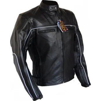 Moto bunda L&J Kožená bunda na motorku SILVERLINE pánská černá L