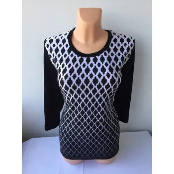 Dámská tunika Černo bílá halenka DANUŠE, Barva Černobílá, Velikost XXXL 54, Materiál 98% Polyester 2% Lycra