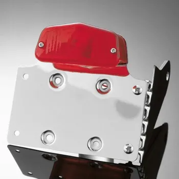 Osvětlení pro motocykl Koncové světlo na motorku s držákem SPZ Highway Hawk LUCAS s boční montáží, chrom (1ks)