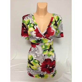 Dámská tunika Pestrá úchvatná tunika KVĚTA, Barva Jako na obrázku, Velikost XL48, Materiál 96% Viskoza 4% Lycra