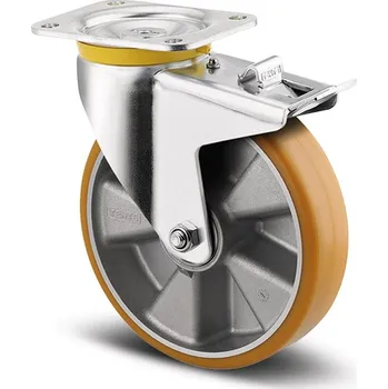 Pojezdové kolečko Tente Vysokozátěžové kolečko s polyuretanovým běhounem 200 mm, otočné s brzdou