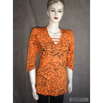 Dámská halenka Halenka RŮŽA, Barva Oranžová, Velikost M40 , Rukáv 3/4 rukáv