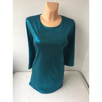 Dámská tunika Tyrkysová společenská halenka MARCI, Barva Tyrkysová, Velikost XXXL 54, Materiál 98% Polyester 2% Lycra