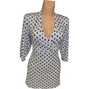 Dámské šaty Společenská bílá halenka ZDENKA, Barva Bílá, Velikost L 42 , Materiál 98% Polyester 2% Lycra