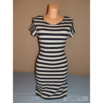Dámské šaty Šaty NÁMOŘNÍK, Barva Modrý proužek, Velikost M40 , Materiál 96% Viskoza 4% Lycra