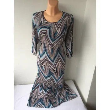 Dámské šaty Šaty s delším rukávem URES 46, Barva Tyrkysová, Velikost XL46, Materiál 98% Polyester 2% Lycra