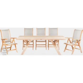 Jídelní set FaKOPA Zahradní souprava z teakového dřeva Klavdiya