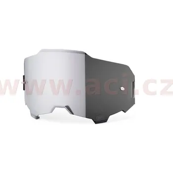 Motocyklové brýle plexi ARMEGA, 100% - USA (stříbrné chrom, Anti-fog)