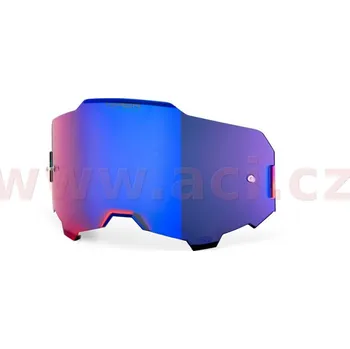 Motocyklové brýle plexi ARMEGA, 100% - USA (HIPER modré chromové, Anti-fog)