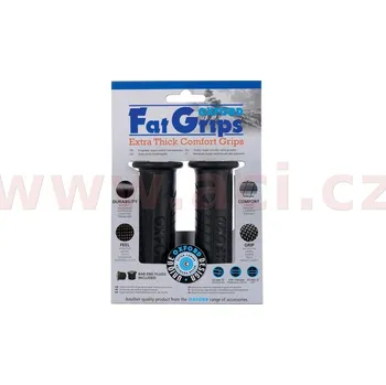 gripy Fat grips s větší vnějším průměrem, OXFORD - Anglie (černá pryž, tvrdost pryže medium, na řidítka o průměru 22 mm, pár)