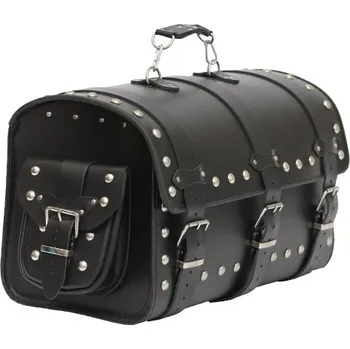 Motodoplněk Kožený kufr na motorku BIG 35 l zdobený cvočky