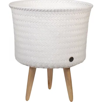 Úložný box HANDED BY Up Mid kulatý košík s dřevěnými nožičkami, BUP002P0002