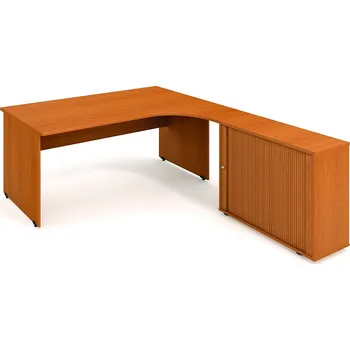 Psací stůl Hobis Pracovní stůl GE 1800 HR L Barva desky stolu: třešeň, Barva korpusu stolu: bílá