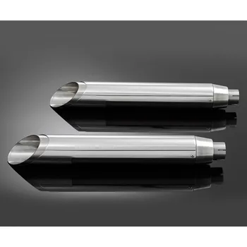 Výfuk pro motocykl Výfukové koncovky / tlumiče Highway Hawk SLASHCUT, E-mark pro motocykly HARLEY-DAVIDSON FXDF Fat Bob, FXDWG Wide Glide, chrom Chrom