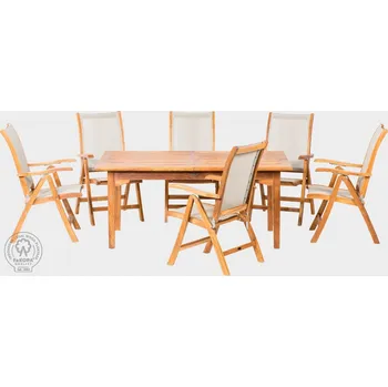 Zahradní sestava FaKOPA Luxusní zahradní set z teakového dřeva s textilii. Vasilisa