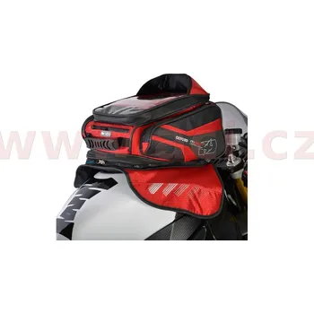 Zavazadlo na motocykl tankbag na motocykl M30R, OXFORD - Anglie (černý/červený, s magnetickou základnou, objem 30 l)