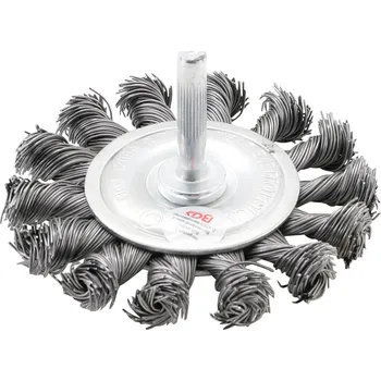 Brusný kartáč BGS Kartáč plochý copový 75mm, dřík 6mm, ocelový drát 0,5mm