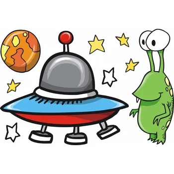 Samolepící dekorace Vesmír a cizinec samolepka na zeď - S