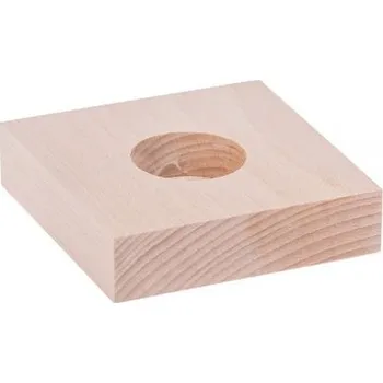 Svícen FK Dřevěný svícen - 10x10x2,5 cm