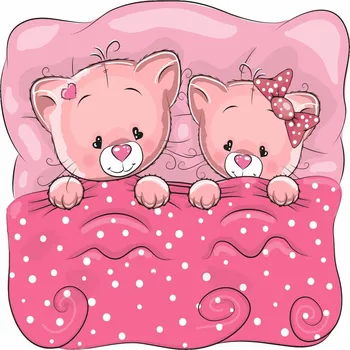 Samolepící dekorace Spící kočičky samolepka na zeď - XL