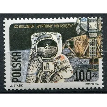 Poštovní známka Poczta Polska (1989) MiNr. 3206 II. A ** - Polsko - 20. výročí prvního pilotovaného přistání na ...