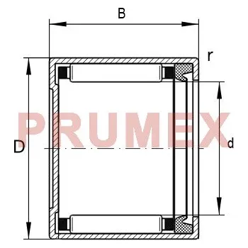 INA BK 1414-RS-L271 jehlové ložisko s lisovaným pouzdrem