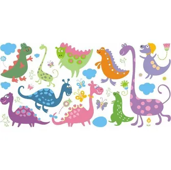 Samolepící dekorace Sada dinosauři samolepka na zeď - S