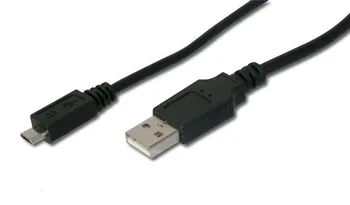 Datový kabel PremiumCord Micro USB 2.0, A-B 0,75 m černý